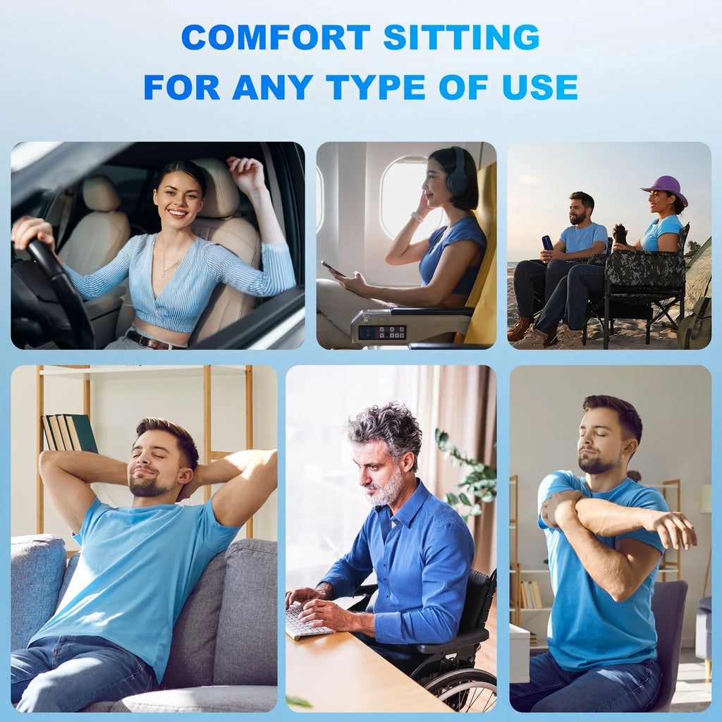 Memory Foam Seat Cushion Cooling Gel Butt Pillow for Tailbone Pain Relief - Chair Cushion,Car Seat Cushion,Butt Pillow
