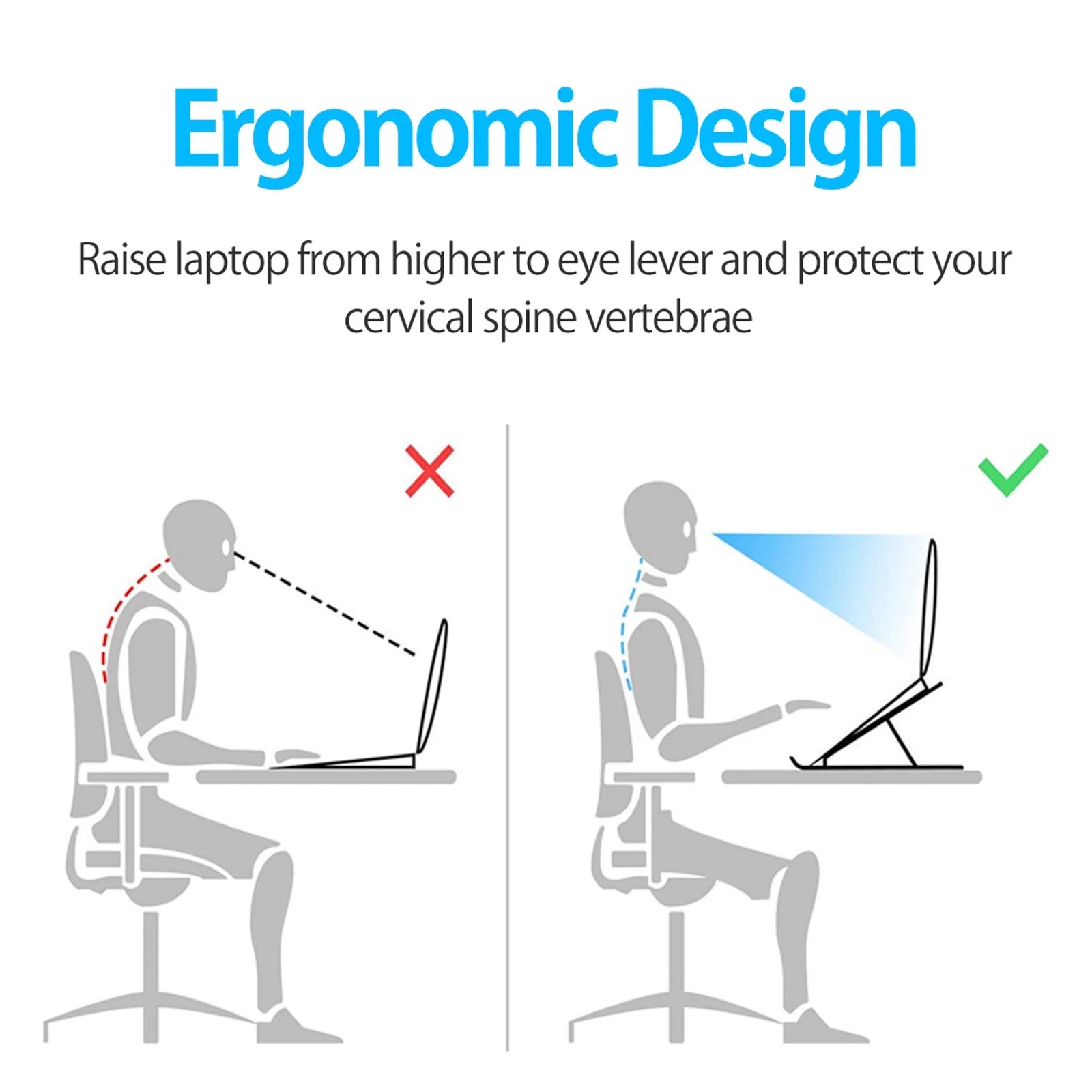 Adjustable Laptop Stand, Laptop Holder Riser, Computer Tablet Stand, 6 Angles Adjustable Aluminum Ergonomic Foldable Desktop Holder, Ventilated Cooling Notebook Stand for 10-15.6” Laptoptablet