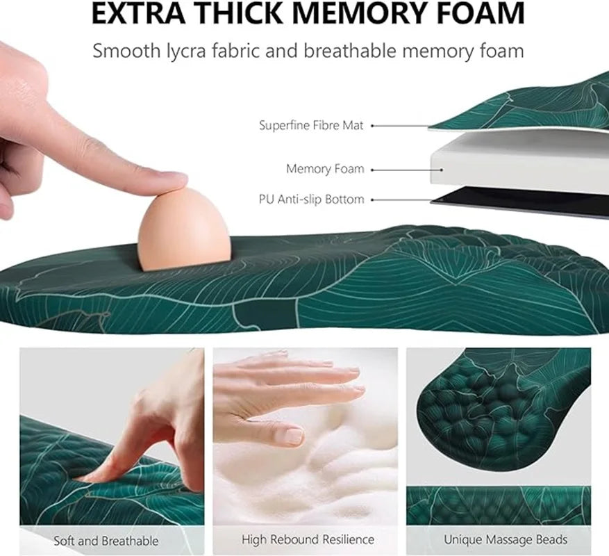 Wrist Mouse Pad Ergonomic Mice Pad Memory Foam Wrist Rest Support Pain Relief