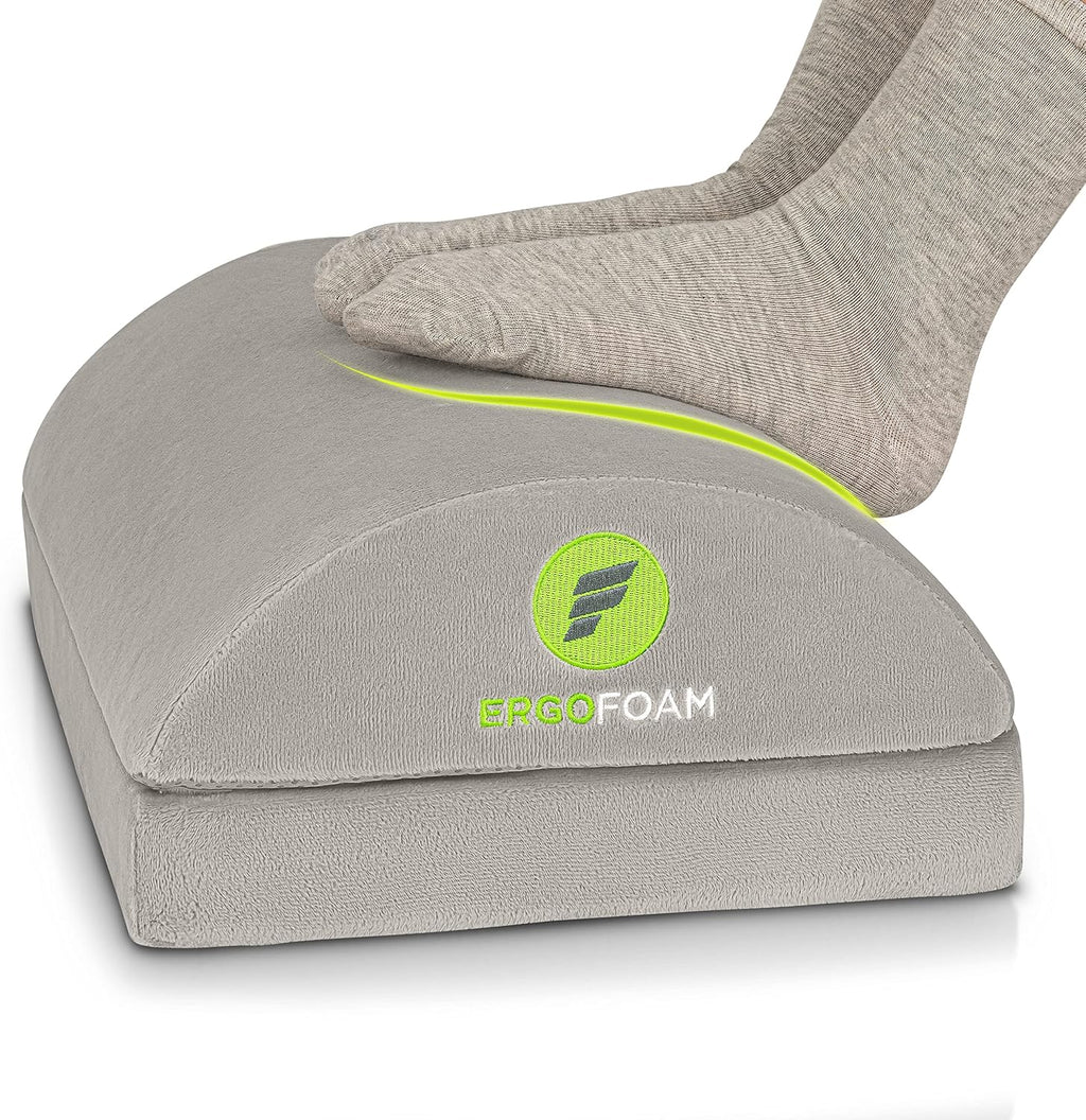 Foot Rest for under Desk at Work - Chiropractor Endorsed 2In1 Adjustable Premium under Desk Footrest - Ergonomic Desk Foot Rest with High-Density Compression-Resistant Velvet Soft Foam (Grey)