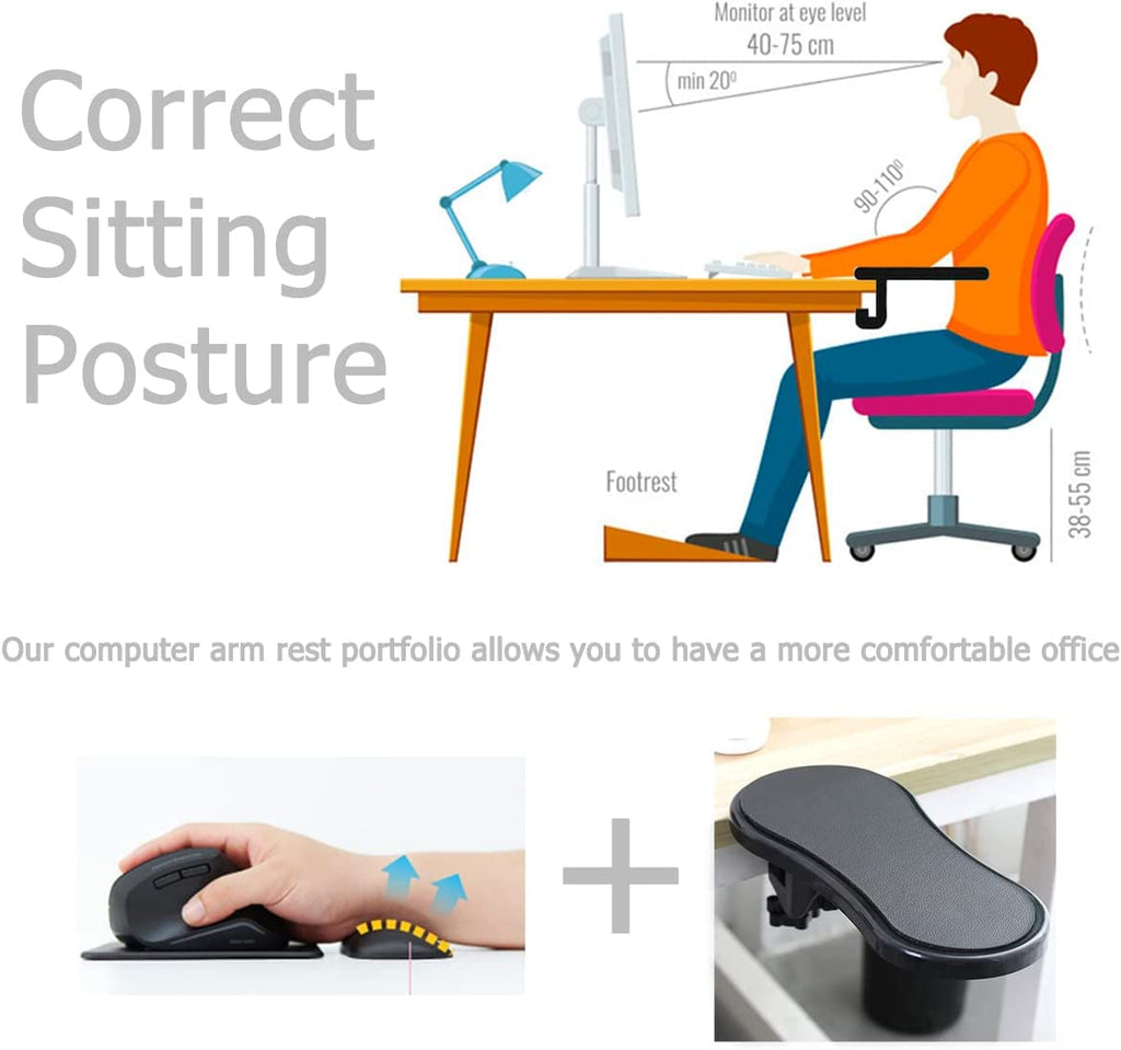 Armrest Support,Keyboard Wrist Rest Pad,With Mouse Wrist Cushion Support for Office Adjustable Wrist Rest Extender,Wrist Support Pads for Keyboard and Mouse Ergonomic Design Arm Rest Pad
